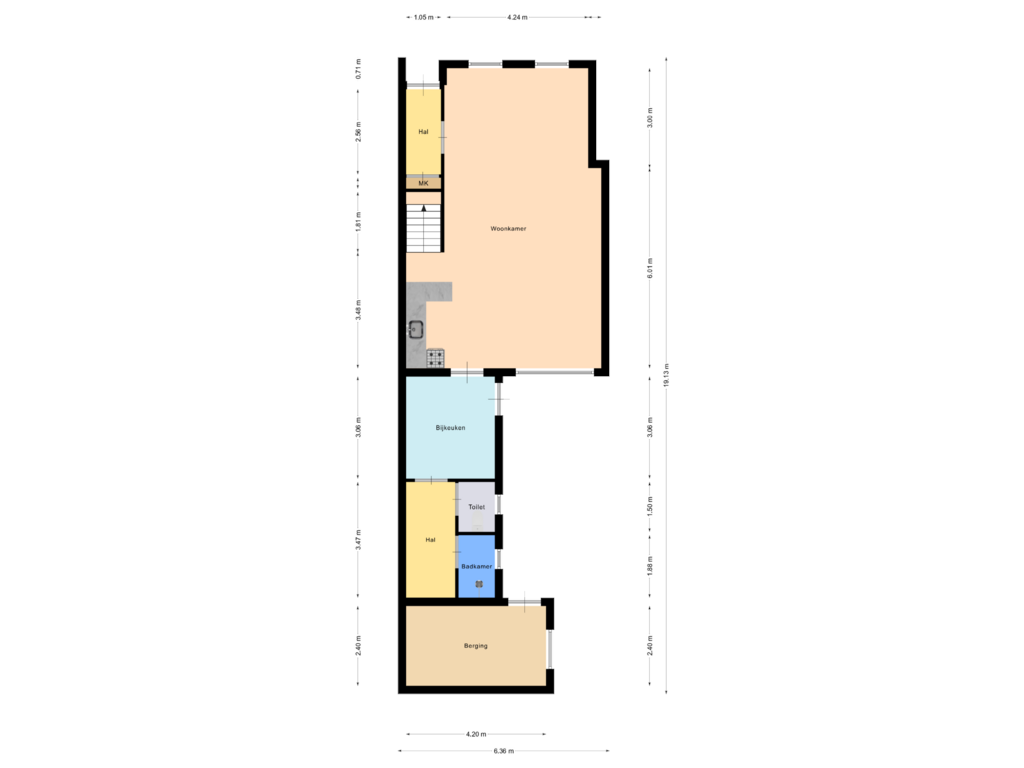 View floorplan of Begane grond of Grote Kerkstraat 35