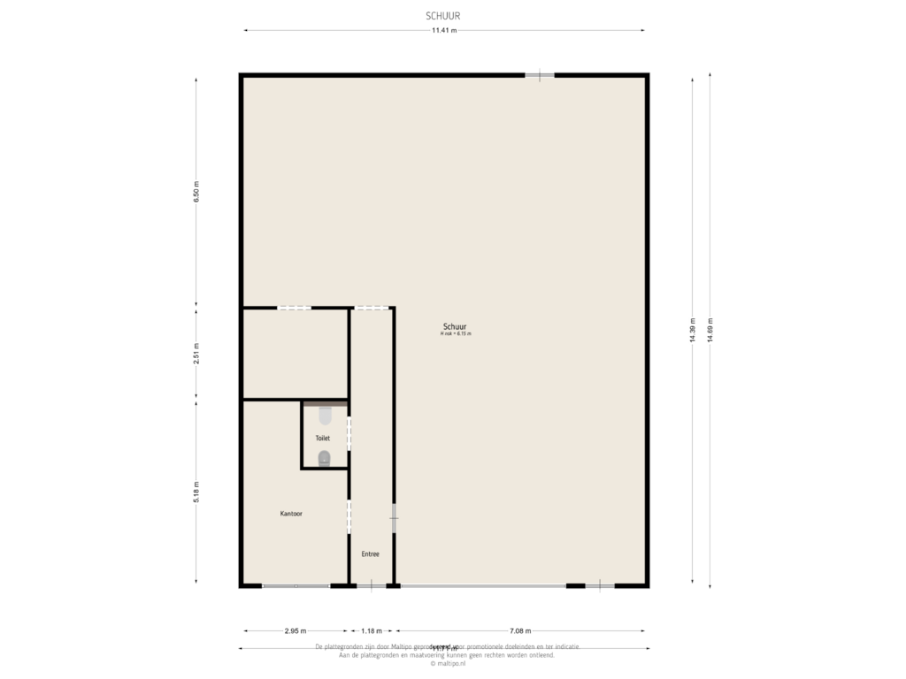 Bekijk plattegrond van Schuur van Grotestraat 55