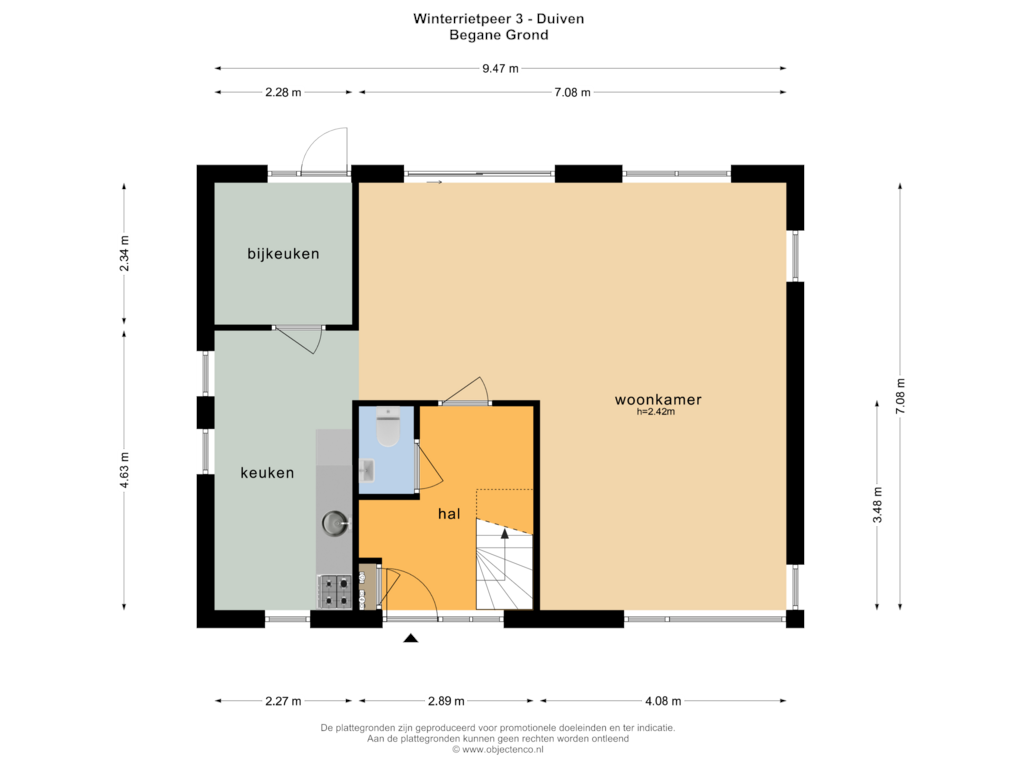 Bekijk plattegrond van BEGANE GROND van Winterrietpeer 3