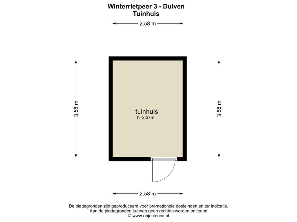 Bekijk plattegrond van TUINHUIS van Winterrietpeer 3