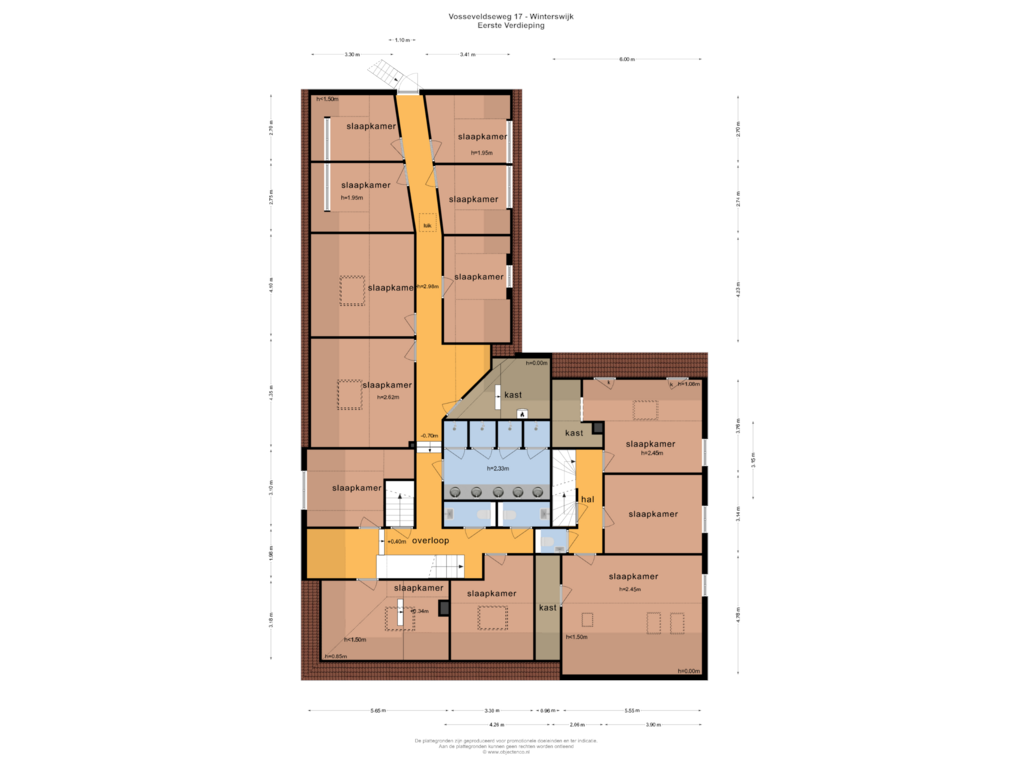 View floorplan of EERSTE VERDIEPING of Vosseveldseweg 17