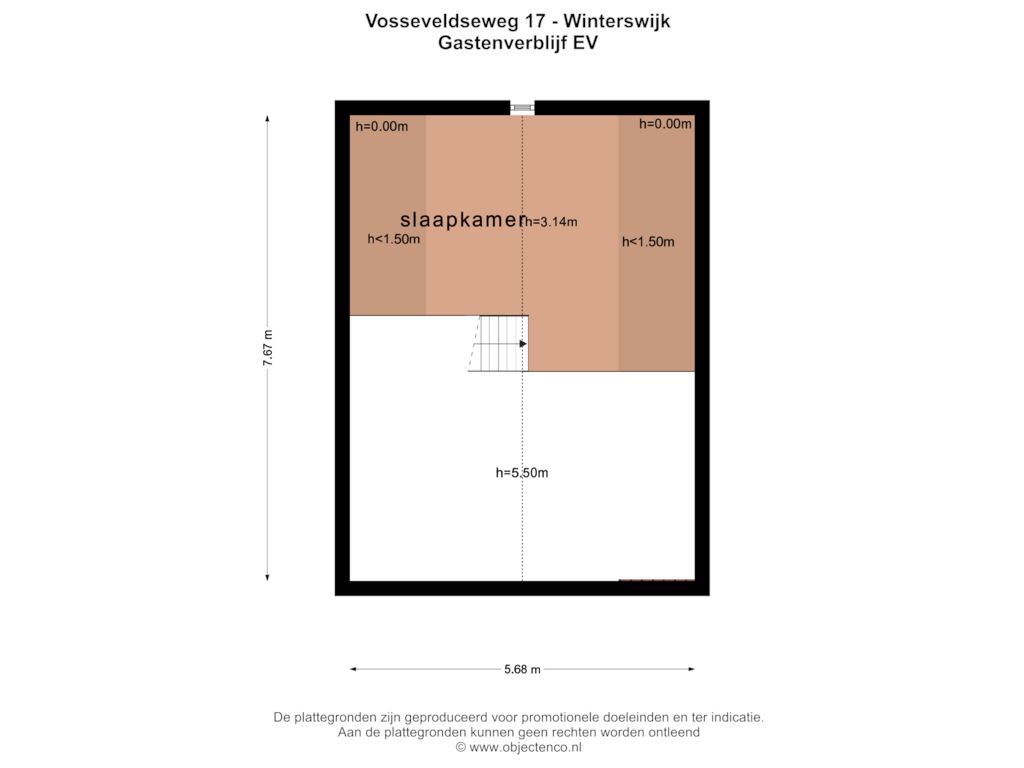 View floorplan of GASTENVERBLIJF EV of Vosseveldseweg 17