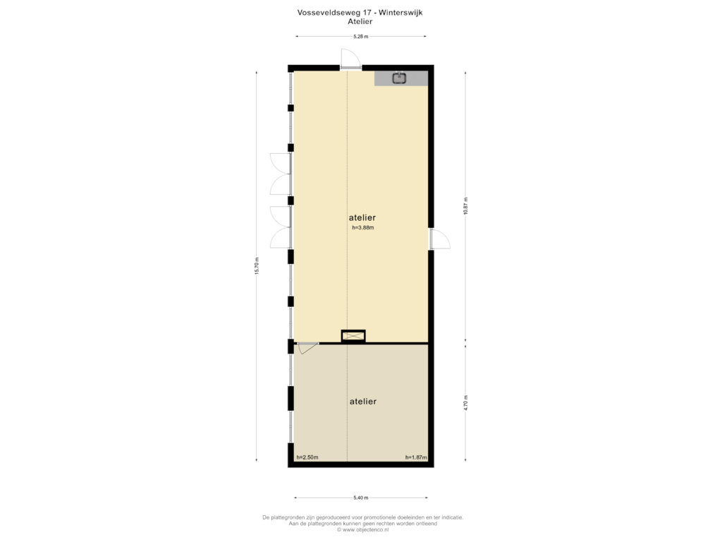 View floorplan of ATELIER of Vosseveldseweg 17