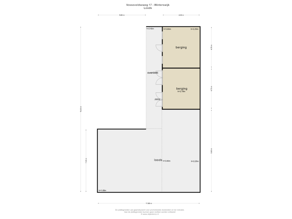 View floorplan of LOODS of Vosseveldseweg 17