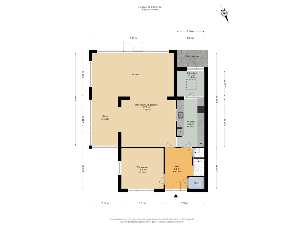 Bekijk plattegrond van Begane grond van Hoflaan 10