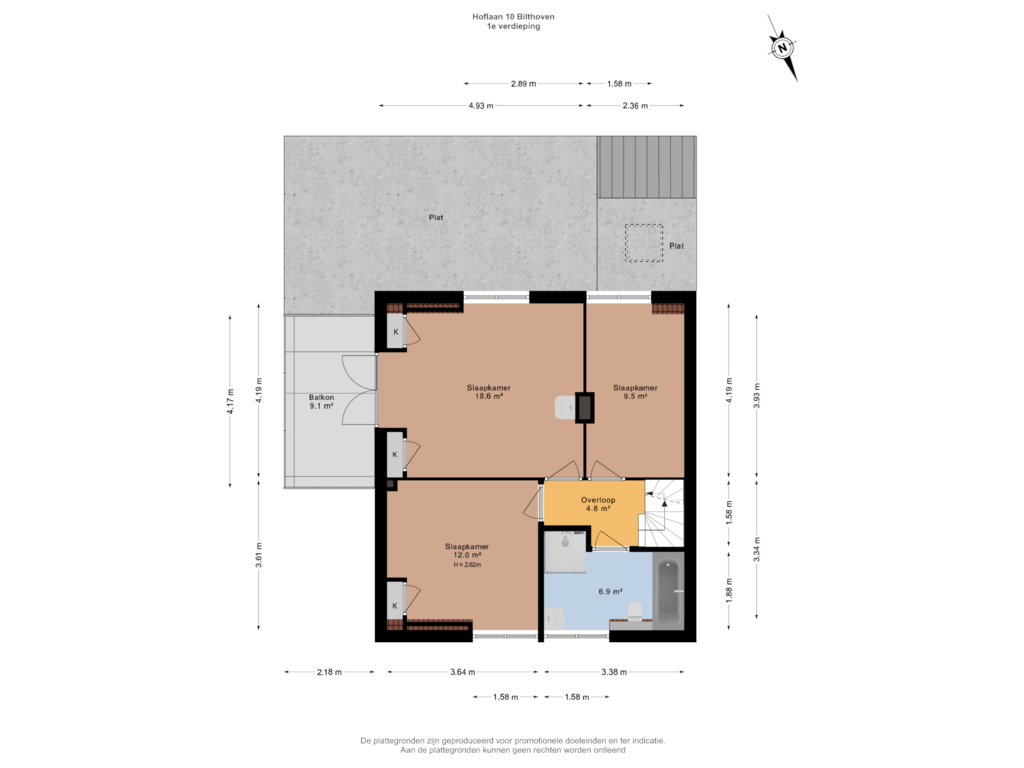 Bekijk plattegrond van 1e verdieping van Hoflaan 10