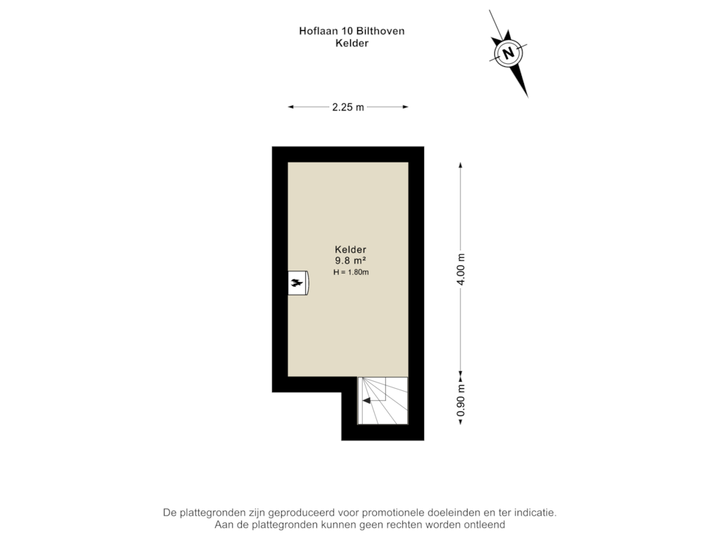 Bekijk plattegrond van Kelder van Hoflaan 10