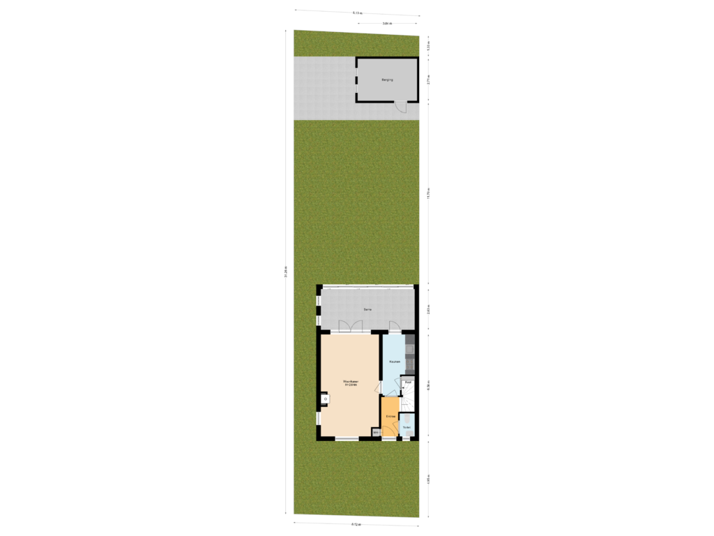 Bekijk plattegrond van Begane Grond Met Tuin van Bruins Slotlaan 24