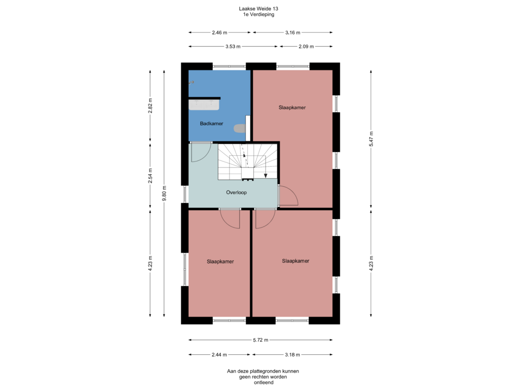 View floorplan of 1e Verdieping of Laakse Weide 13