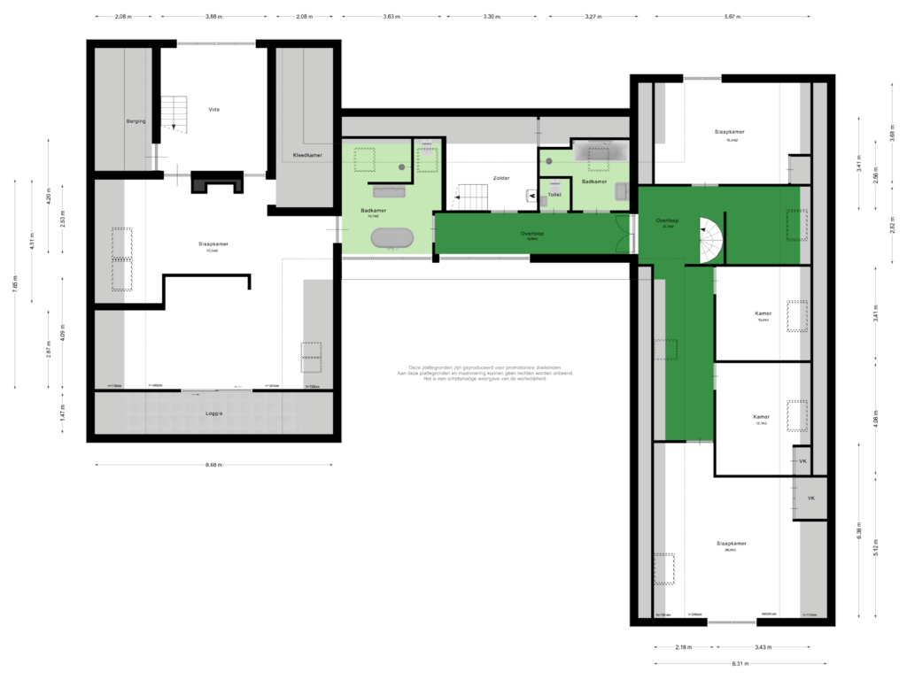 Bekijk plattegrond van 1e Verdieping van West Kanaalweg 1