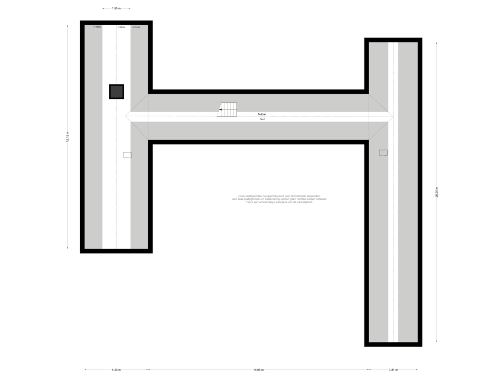 Bekijk plattegrond van 2e Verdieping van West Kanaalweg 1