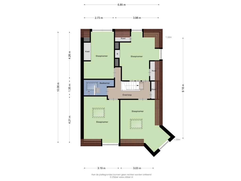 Bekijk plattegrond van Tweede verdieping van Alma Tademastraat 18