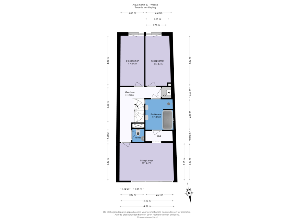 Bekijk plattegrond van Tweede verdieping van Aquamarin 57