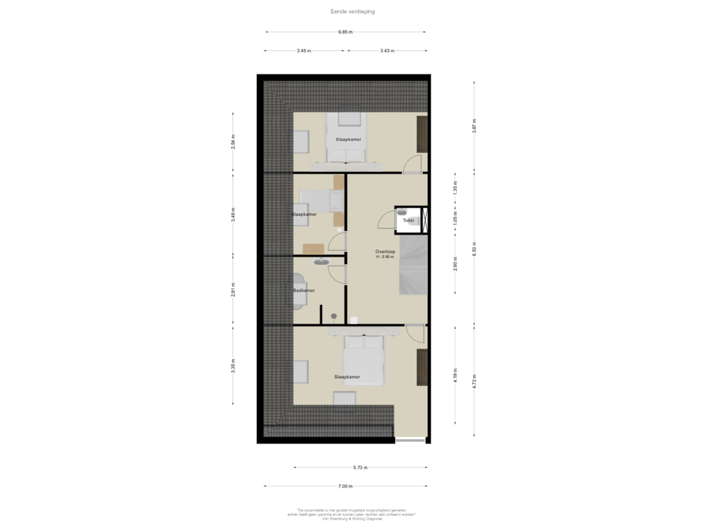 View floorplan of Eerste verdieping of 't Nopeind 12-B