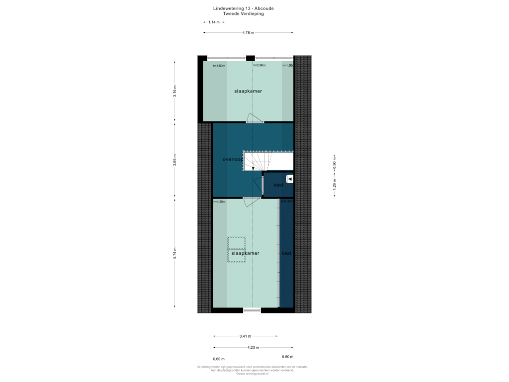 View floorplan of TWEEDE VERDIEPING of Lindewetering 13