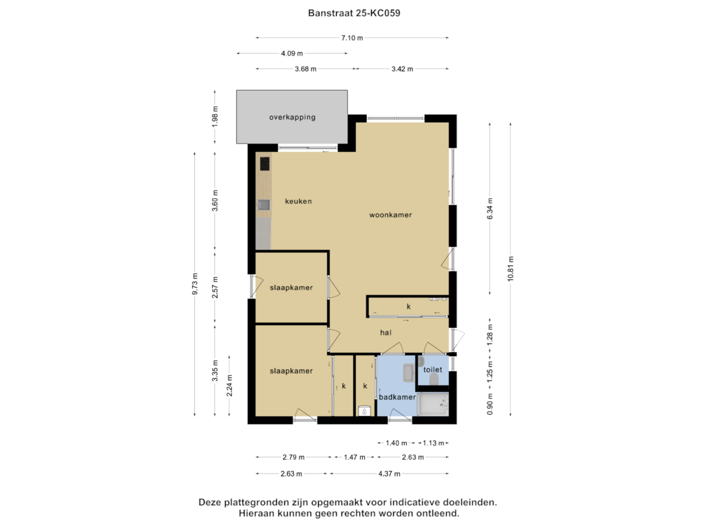 View floorplan of Bungalow of Banstraat 25-184