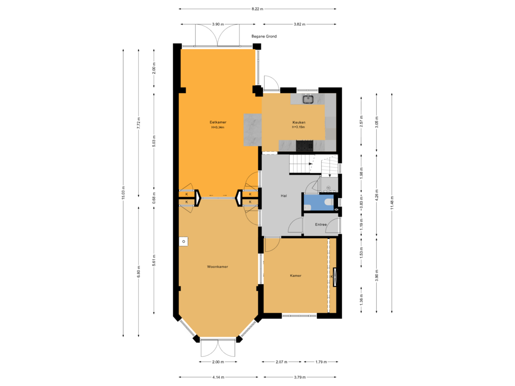 View floorplan of Begane Grond of Laan van Nieuw Oosteinde 17