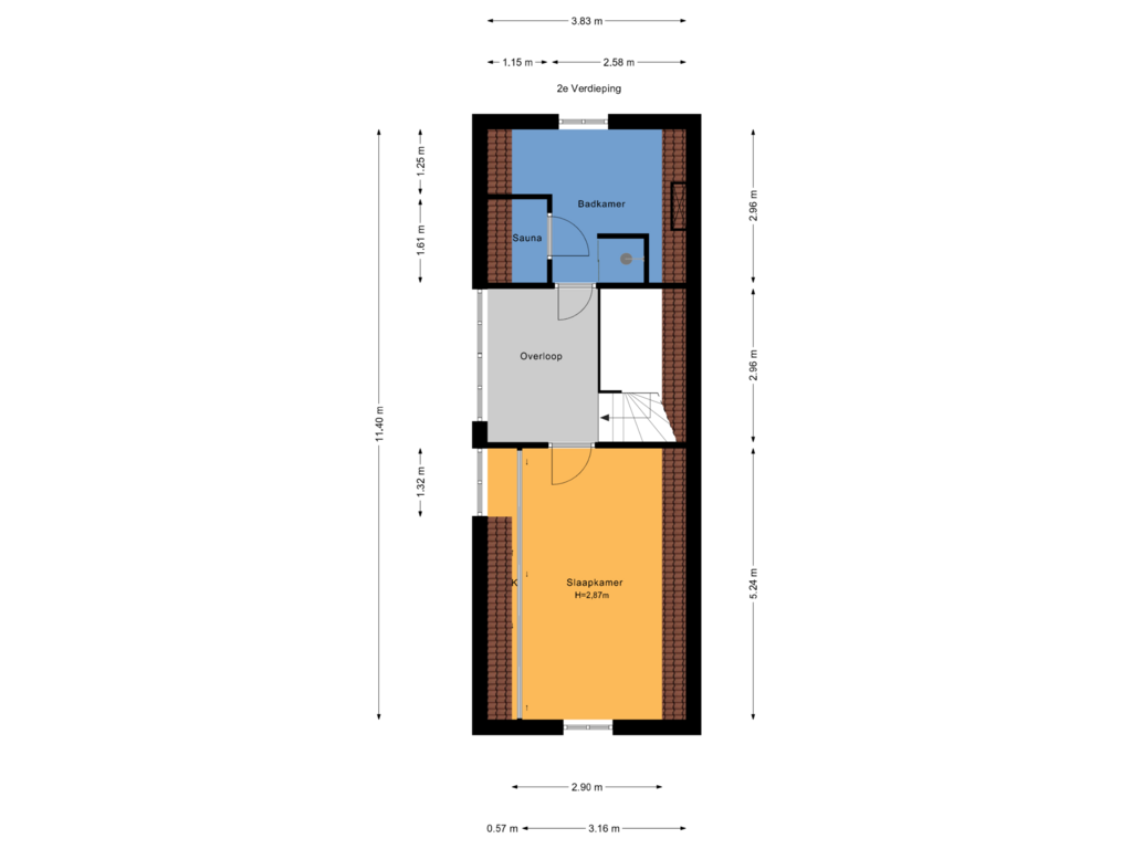 View floorplan of 2e Verdieping of Laan van Nieuw Oosteinde 17