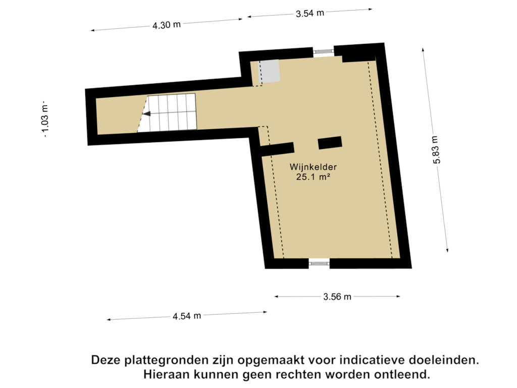 View floorplan of kelder of Postelstraat 59