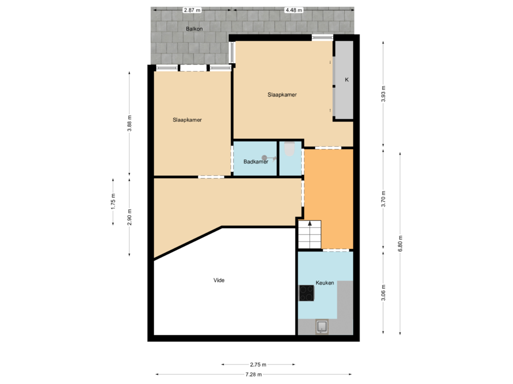 Bekijk plattegrond van First floor van Henk Hienschstraat 4