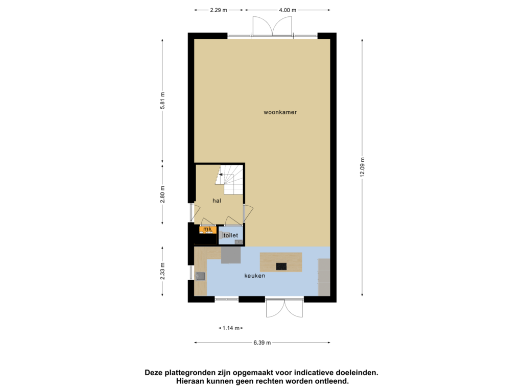 View floorplan of Begane grond of Kerkuillande 63