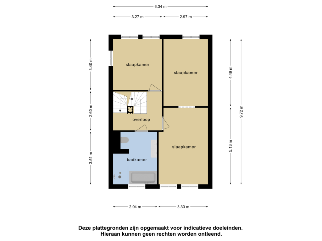 View floorplan of 1e verdieping of Kerkuillande 63