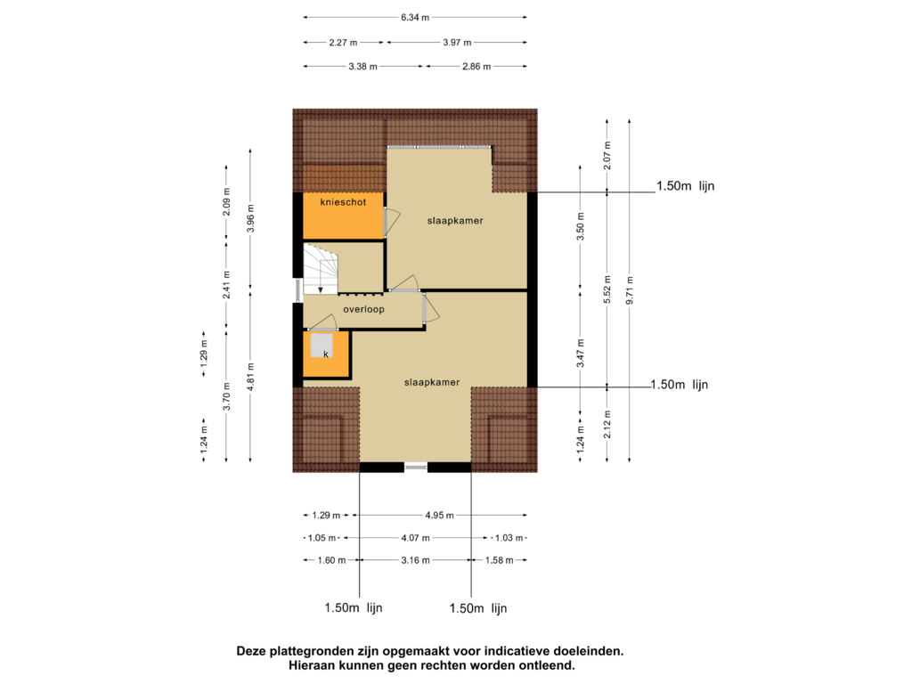 View floorplan of 2e verdieping of Kerkuillande 63