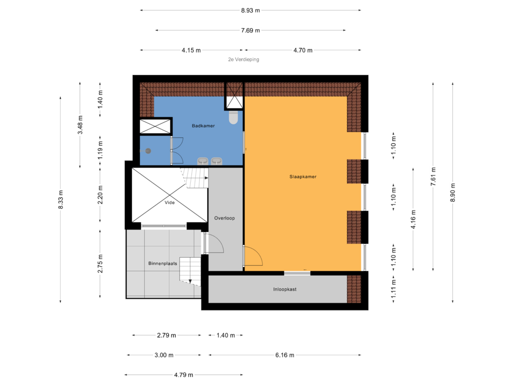 Bekijk plattegrond van 2e Verdieping van Gevers Deynootweg 19-E