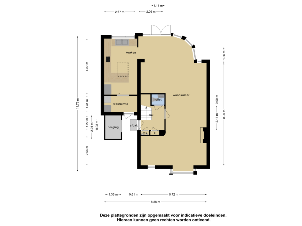 View floorplan of Begane grond of Starkenborglaan 18