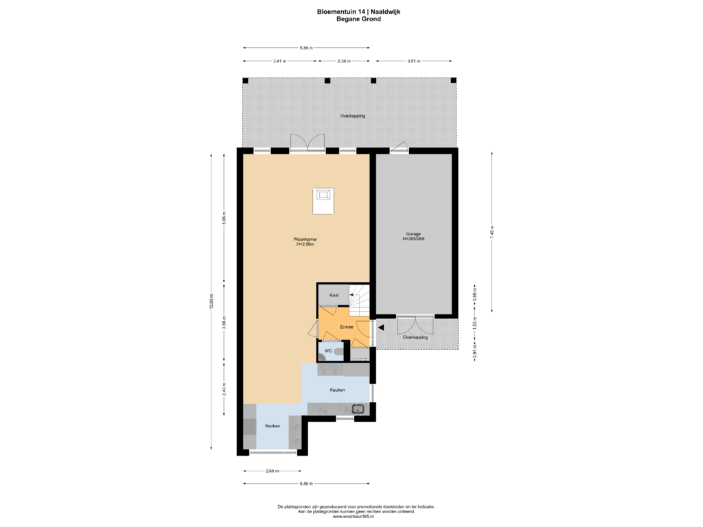 Bekijk plattegrond van Begane Grond van Bloementuin 14