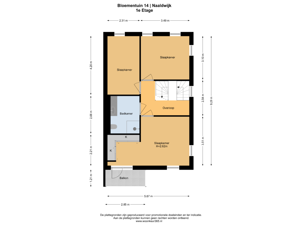 Bekijk plattegrond van 1e Etage van Bloementuin 14