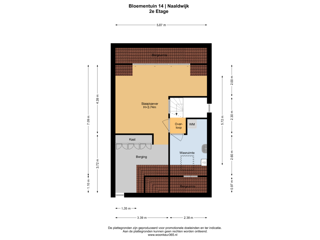 Bekijk plattegrond van 2e Etage van Bloementuin 14