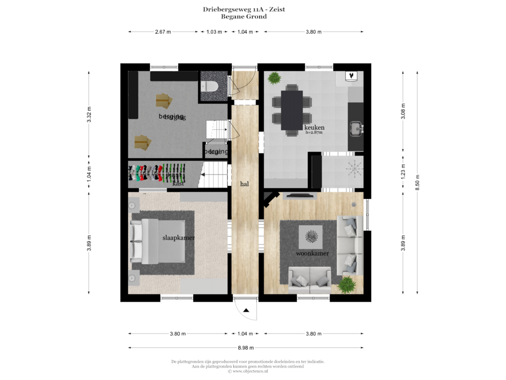 Bekijk plattegrond van BEGANE GROND van Driebergseweg 11-A