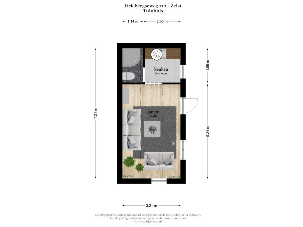 Bekijk plattegrond van TUINHUIS van Driebergseweg 11-A