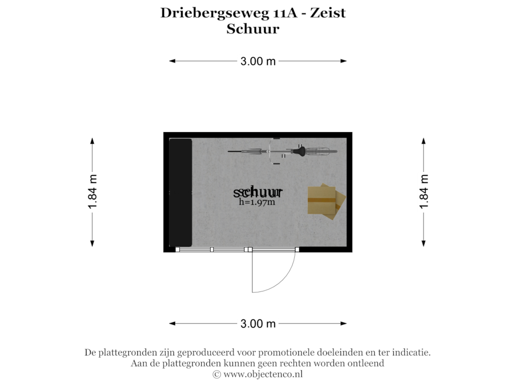 Bekijk plattegrond van SCHUUR van Driebergseweg 11-A