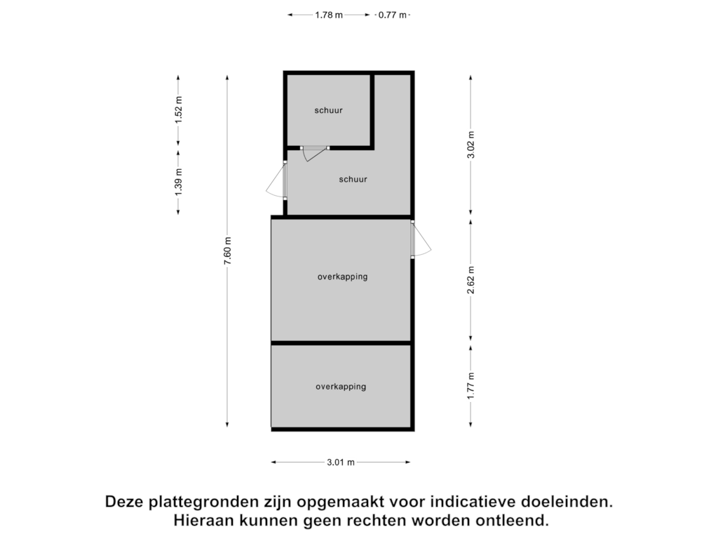 View floorplan of Schuur of Kerkstraat 15