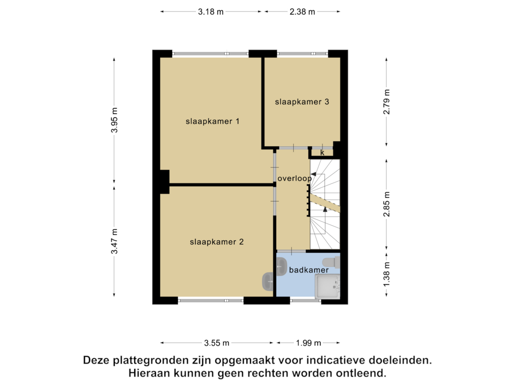 View floorplan of 1e verdieping of Wagnerlaan 35