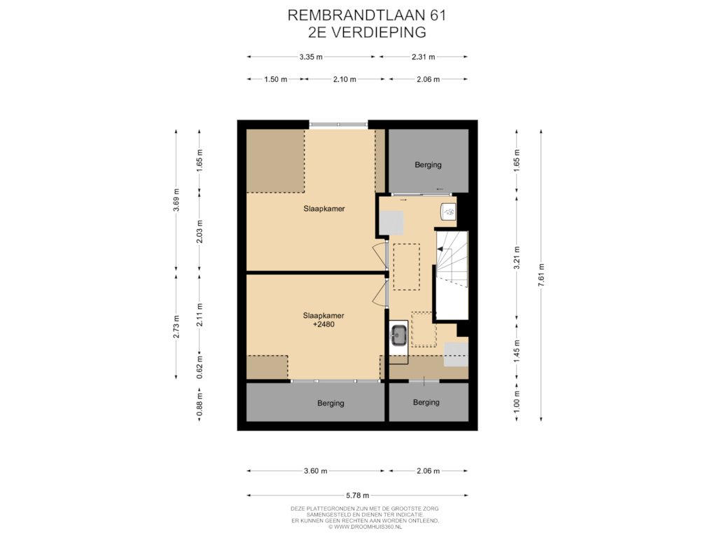 Bekijk plattegrond van 2E Verdieping van Rembrandtlaan 61