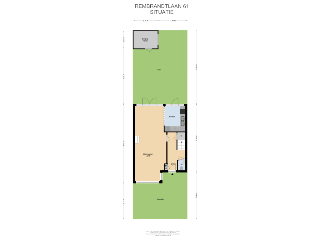 Bekijk plattegrond van Situatie van Rembrandtlaan 61