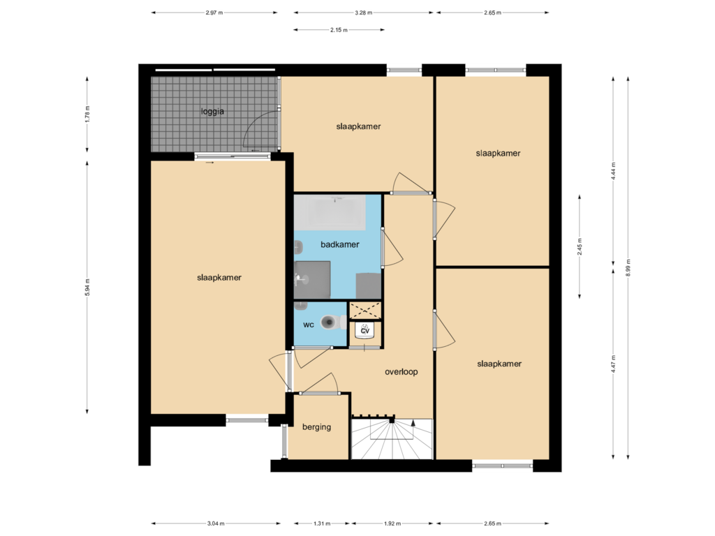 Bekijk plattegrond van 1e verdieping van Pluuthaven 34