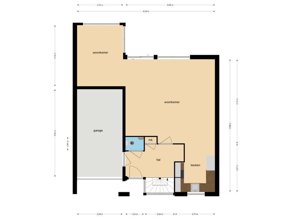 Bekijk plattegrond van Begane grond van Pluuthaven 34