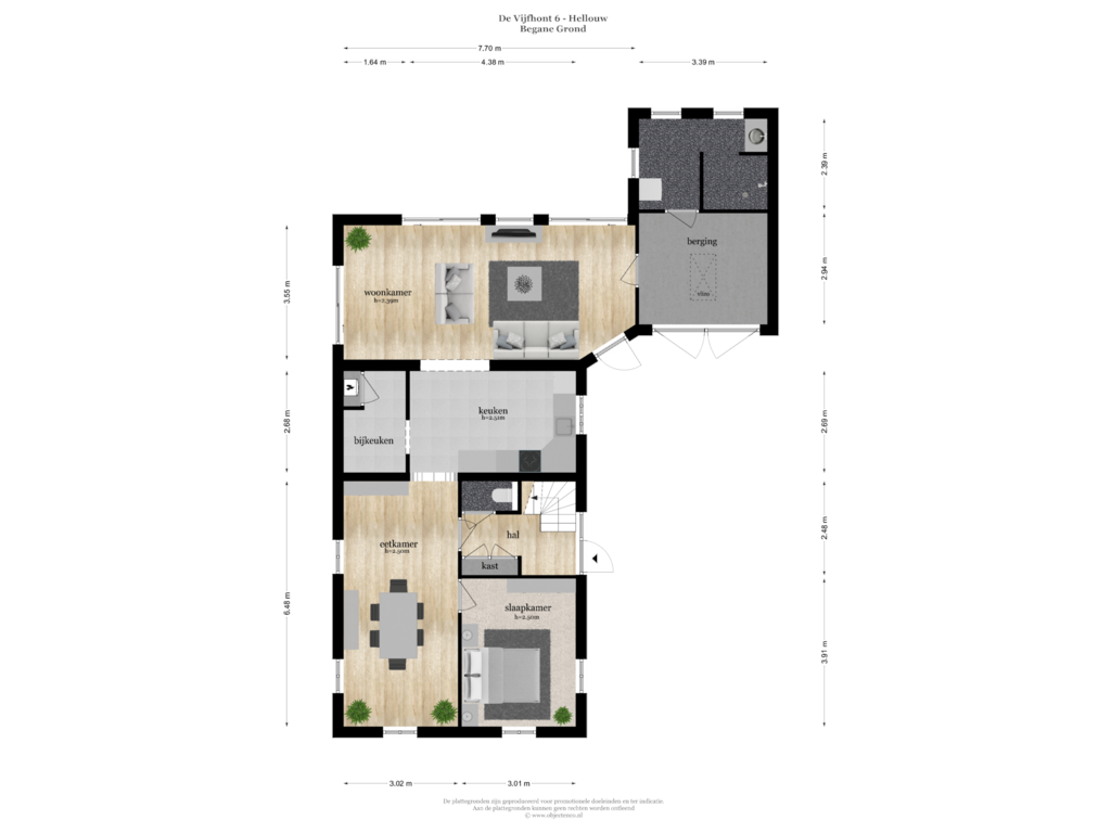 Bekijk plattegrond van BEGANE GROND van De Vijfhont 6