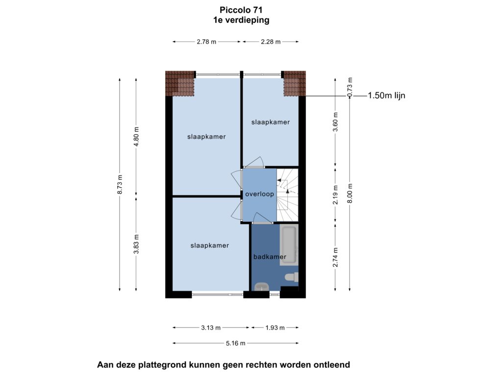 Bekijk plattegrond van 1e verdieping van Piccolo 71