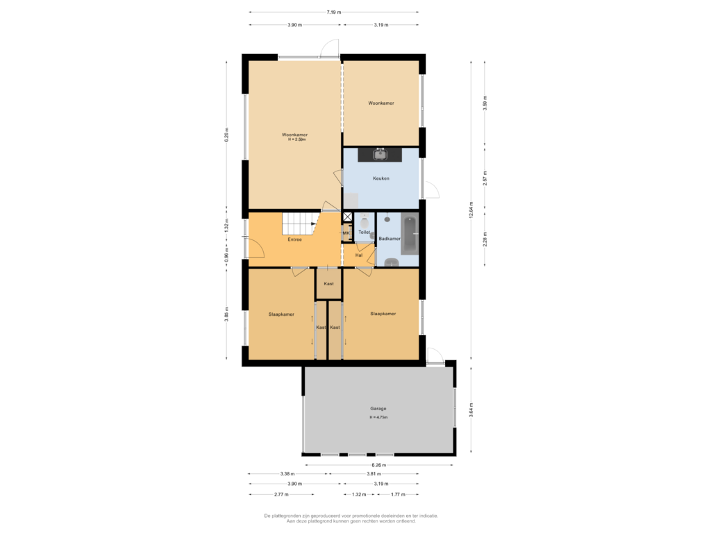 View floorplan of Begane grond of De Savornin Lohmanlaan 59