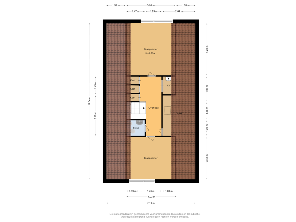 View floorplan of Eerste verdieping of De Savornin Lohmanlaan 59