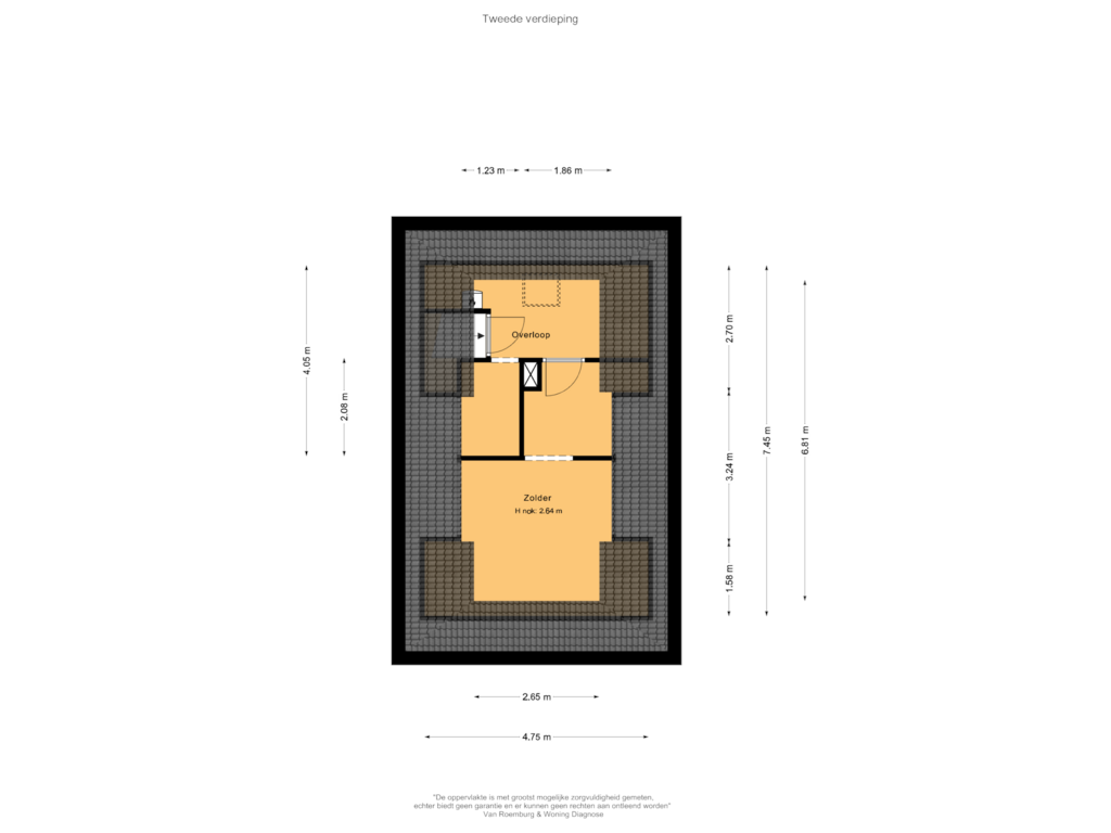 Bekijk plattegrond van Tweede verdieping van Torenlaan 1