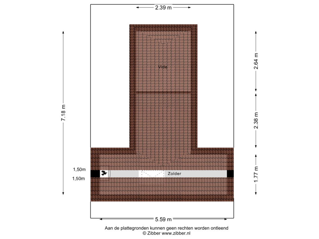 View floorplan of Zolder of Bothastraat 26