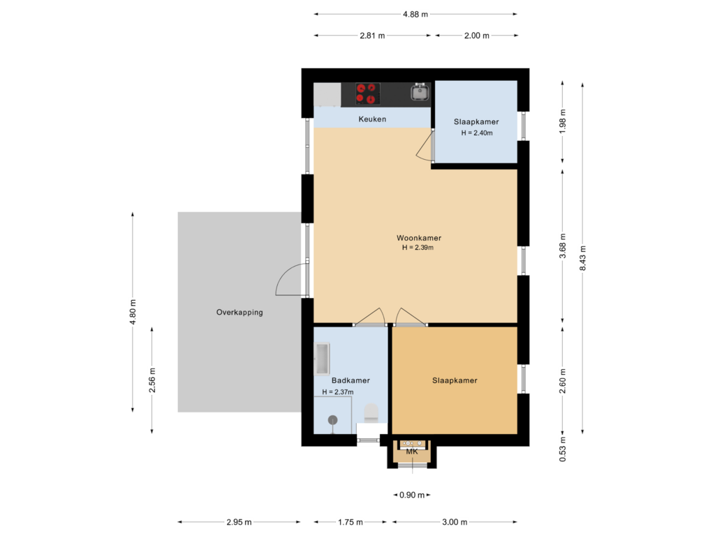 Bekijk plattegrond van Begane grond van Molenland 14-R131