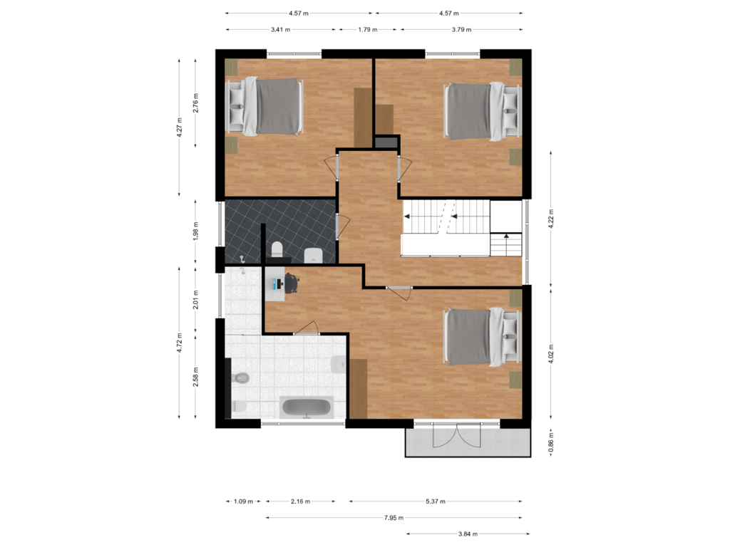 Bekijk plattegrond van Eerste Verdieping van Volkelstraat 10