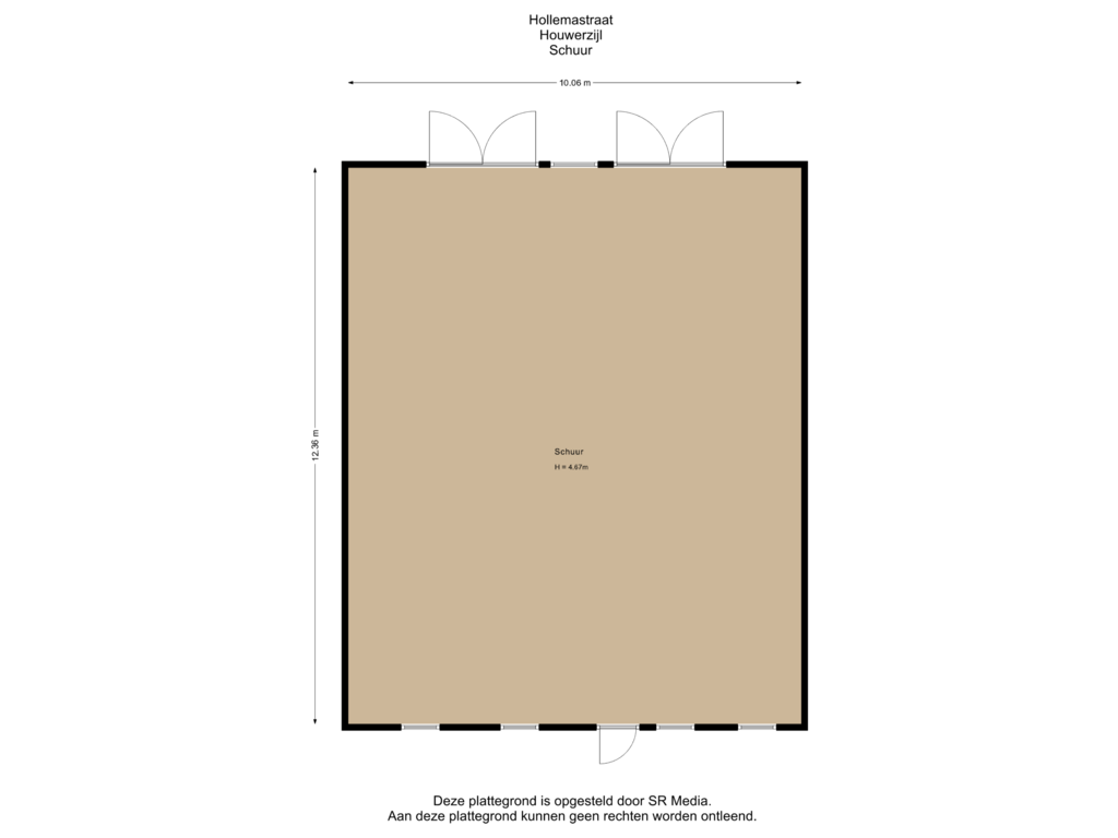 View floorplan of Schuur of Hollemastraat 12